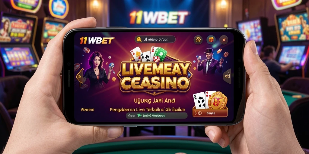 Tampilan gameplay Live Casino di 11WBET dengan dealer langsung.