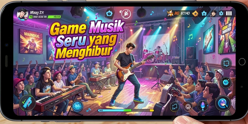 Tampilan gameplay seru dalam aplikasi musik 8180.