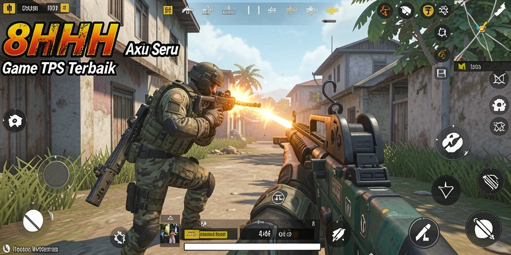 Screenshot 8HHH menampilkan adegan aksi mendebarkan dalam gameplay TPS.