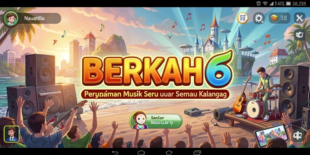 Tampilan menarik dari permainan musik interaktif BERKAH6.