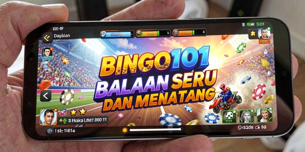 Gameplay menarik dalam BINGO101 dengan balapan seru.