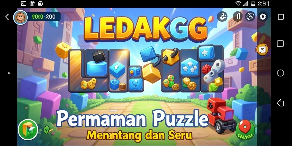 Tampilan gameplay seru dari LEDAKGG yang menantang.