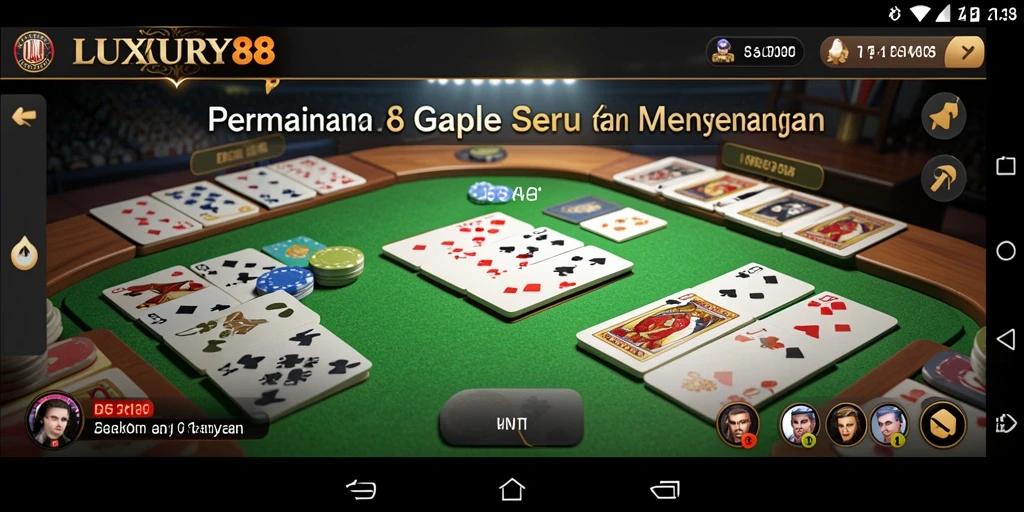Screenshot gameplay LUXURY88 yang menampilkan keseruan bermain Gaple.
