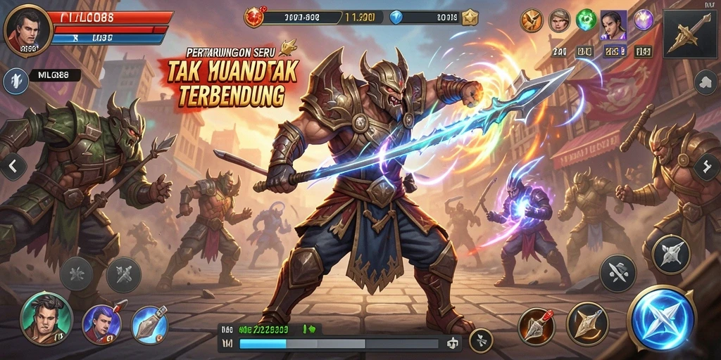 Screenshot dari gameplay seru MILO88 yang menunjukkan aksi pertarungan intens.