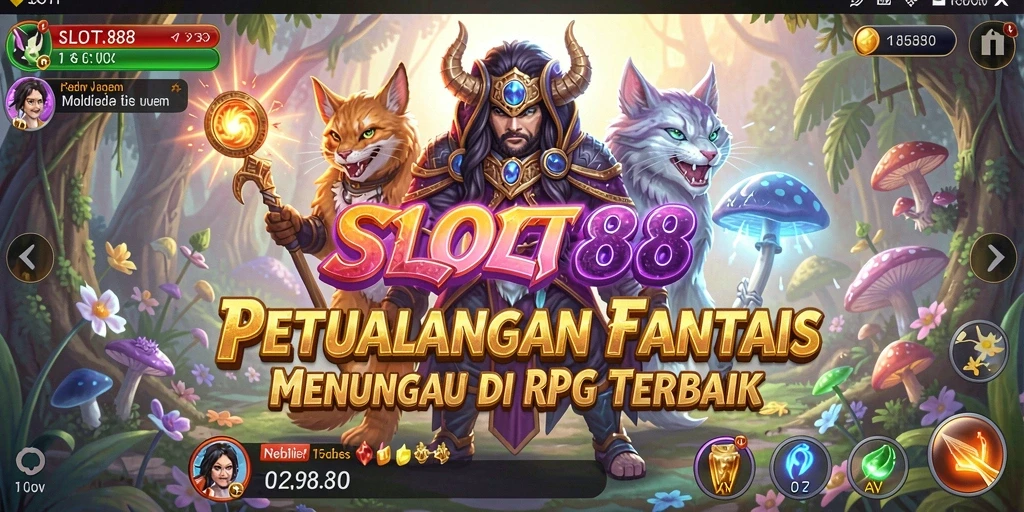 Screenshot utama SLOT88 menampilkan karakter beraksi dalam pertarungan mengasyikkan.